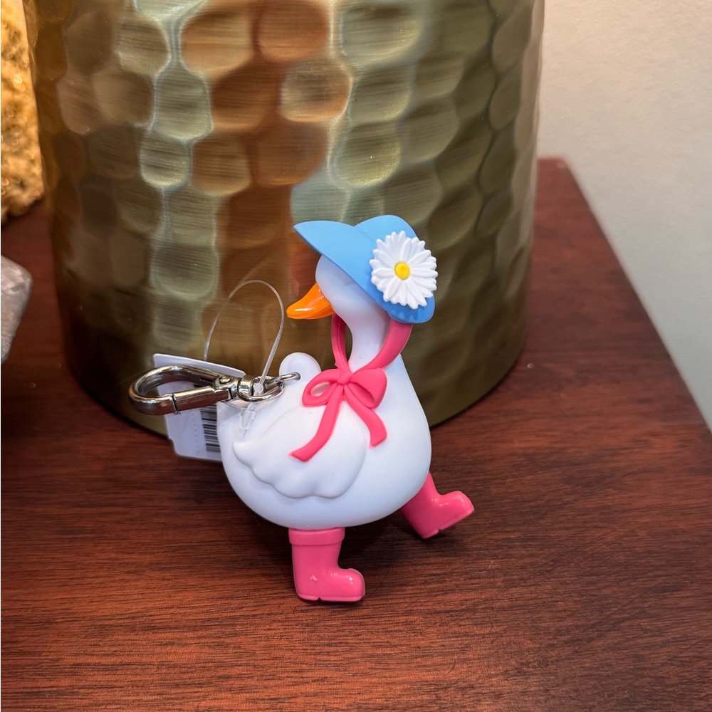 Cute Goose Keychain with Blue Hat and Pink Boots